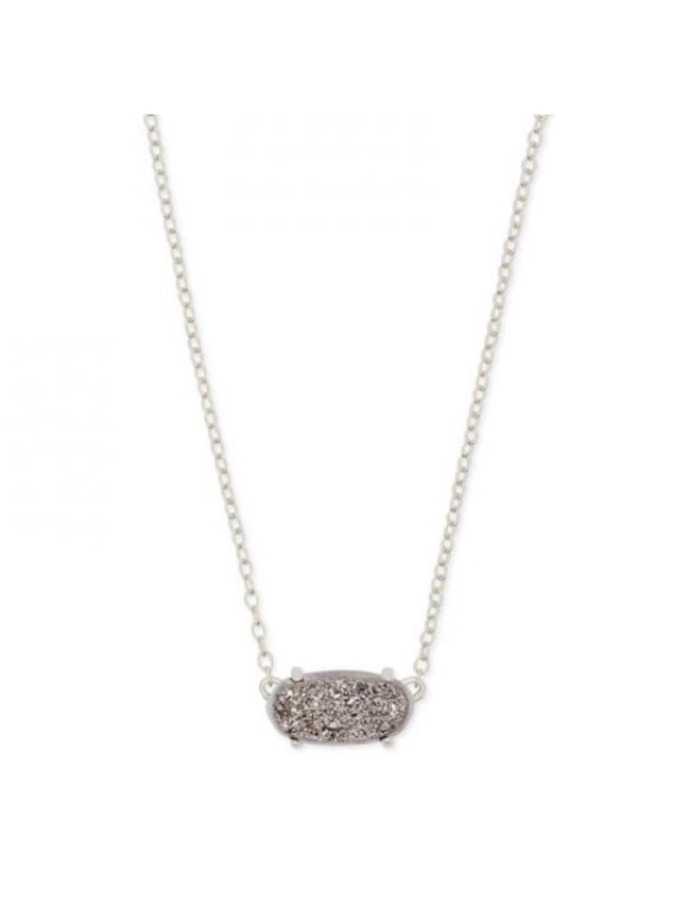 Kendra Scott Ever platinum drusy silver necklace